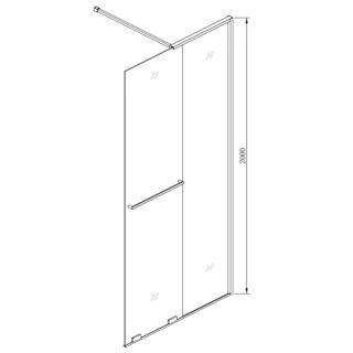 Eastbrook Corniche 8mm Glass Soft Close Walk in Slider Wetroom Panel - Chrome - Image 8