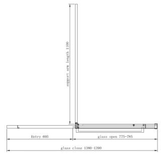 Eastbrook Corniche 8mm Glass Soft Close Walk in Slider Wetroom Panel - Chrome - Image 5