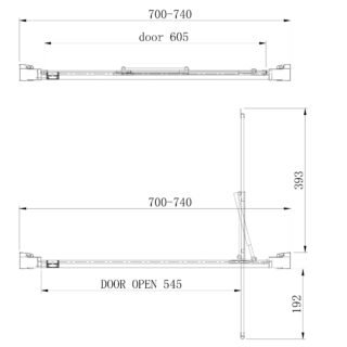Eastbrook Corniche 8mm Glass Recessed In-Fold Shower Door - Chrome - Image 4