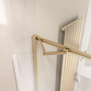 Eastbrook Corniche 8mm Glass Recessed In-Fold Shower Door - Brushed Brass - Image 2