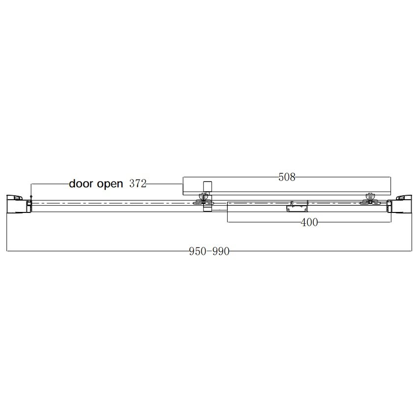 Eastbrook Vantage 8mm Glass Soft Close Recessed Sliding Shower Door - Matt Black - Image 2