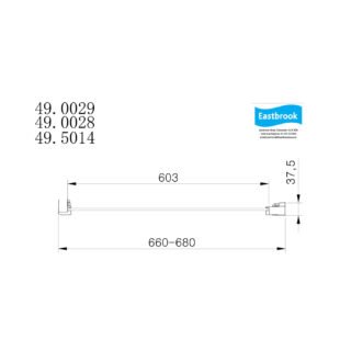 Eastbrook Vantage 8mm Glass Soft Close Recessed Sliding Shower Door - Matt Black - Image 11