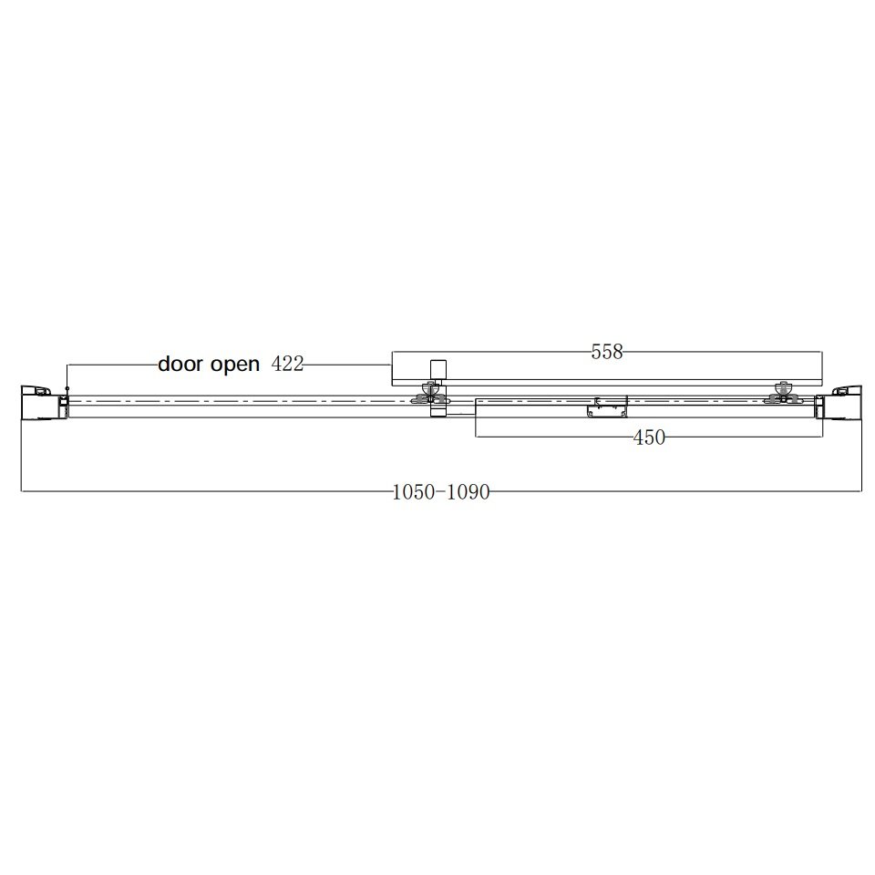 Eastbrook Vantage 8mm Glass Soft Close Recessed Sliding Shower Door - Matt Black - Image 3