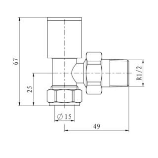 Eastbrook Angled Manual Radiator Valves Pair - Image 2