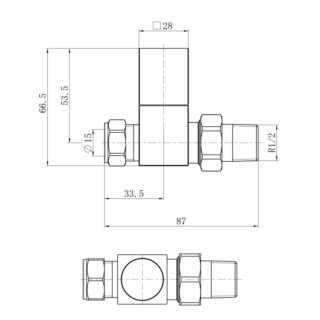 Eastbrook Straight Square Manual Radiator Valves Pair - Image 2
