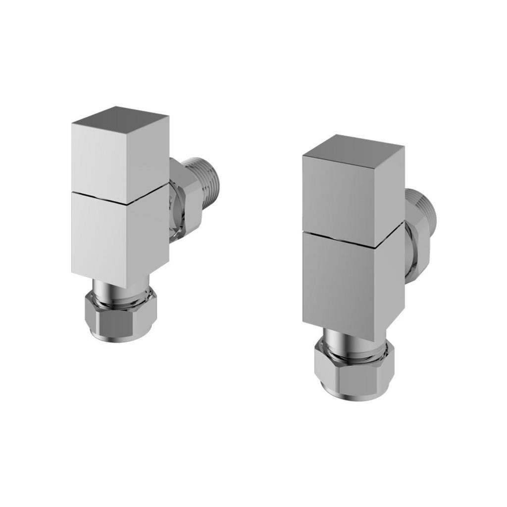 Eastbrook Angled Square Manual Radiator Valves Pair