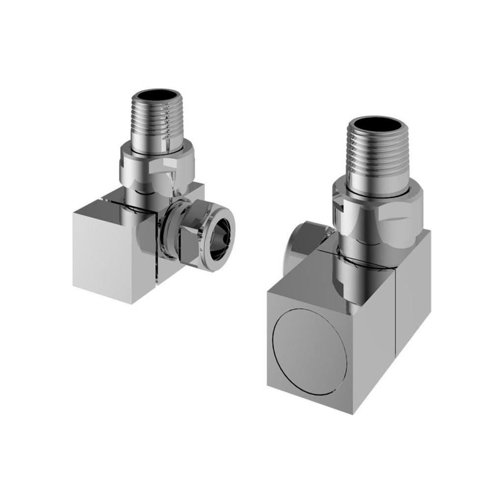 Eastbrook Corner Square Manual Radiator Valves Pair