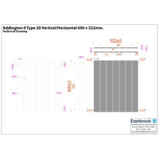 Eastbrook Addington II Type 20 Designer Radiator - Matt Black - Image 24
