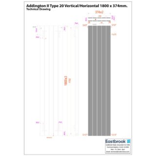 Eastbrook Addington II Type 20 Designer Radiator - Matt Black - Image 34