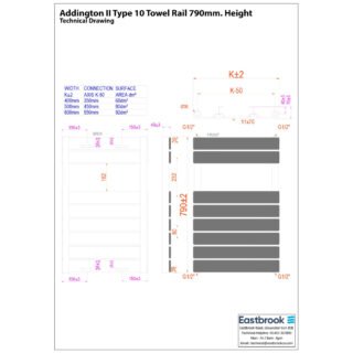 Eastbrook Addington II Type10 Designer Heated Towel Rail - Matt Black - Image 13