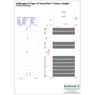 Eastbrook Addington II Type10 Designer Heated Towel Rail - Matt Black - Image 15