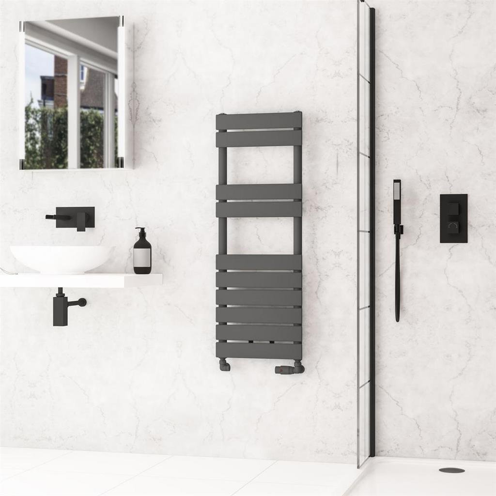 Eastbrook Addington II Type10 Designer Heated Towel Rail - Matt Anthracite - Image 5