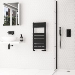 Eastbrook Addington II Type10 Designer Heated Towel Rail - Matt Black - Image 2