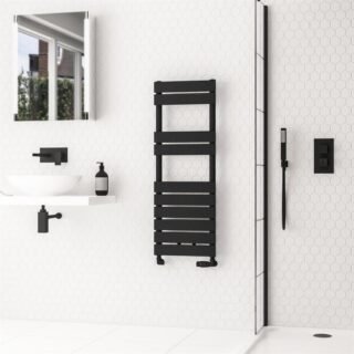 Eastbrook Addington II Type10 Designer Heated Towel Rail - Matt Black - Image 5