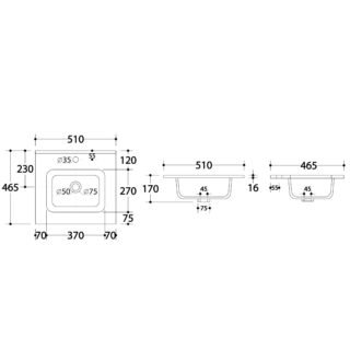 Eastbrook Chedworth 1 Drawer Wall Hung Vanity Unit With Round Basin - 500mm Wide - Natural Oak - Image 4