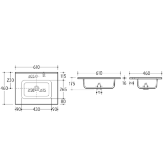 Eastbrook Chedworth 1 Drawer Wall Hung Vanity Unit With Round Basin - 600mm Wide - Natural Oak - Image 4