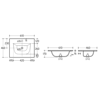 Eastbrook Chedworth 1 Drawer Wall Hung Vanity Unit With Basin - 600mm Wide - Natural Oak - Image 4