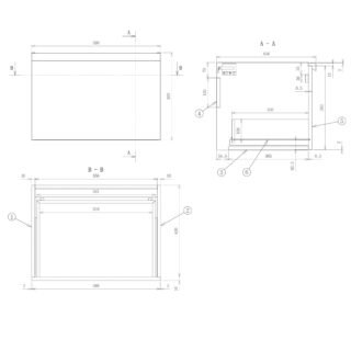 Eastbrook Kydbrook 1 Drawer Wall Hung Vanity Unit With Round Basin - 600mm Wide - Natural Oak - Image 3