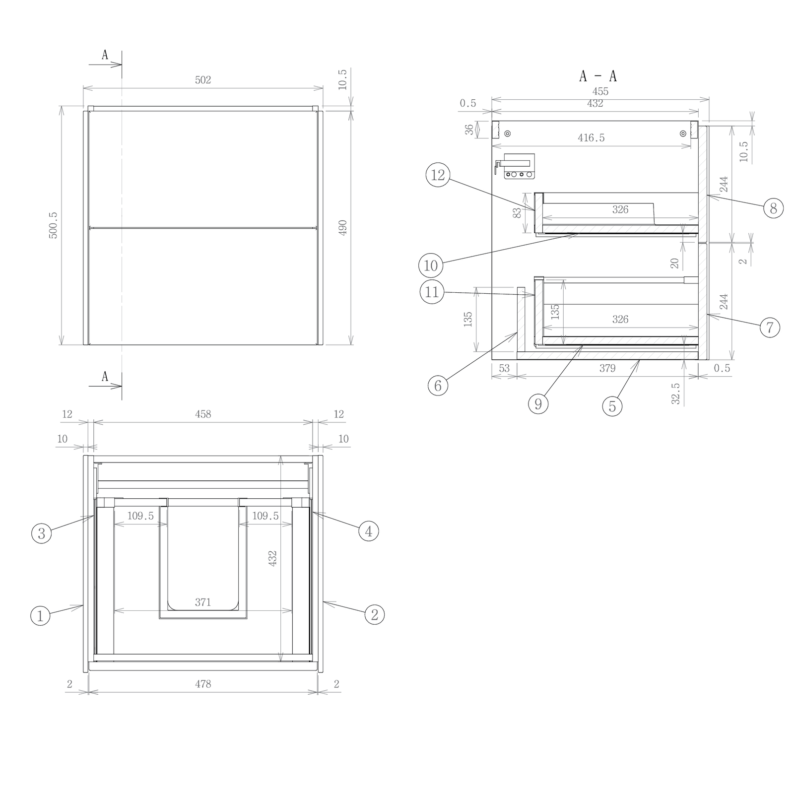 Eastbrook Chedworth 2 Drawer Wall Hung Vanity Unit With Basin - 500mm Wide - Natural Oak - Image 3