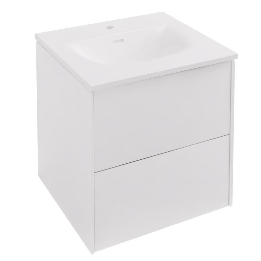 Eastbrook Chedworth 2 Drawer Wall Hung Vanity Unit With Basin - 500mm Wide - Natural Oak