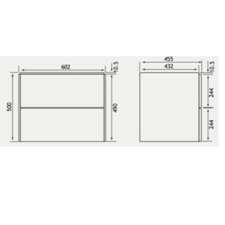 Eastbrook Chedworth 2 Drawer Wall Hung Vanity Unit With Round Basin - 600mm Wide - Natural Oak - Image 3