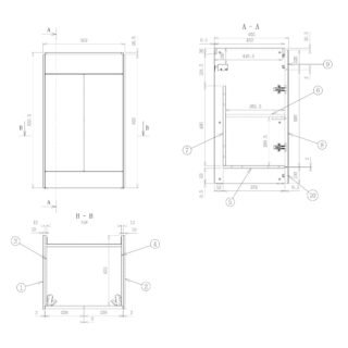 Eastbrook Chedworth 2 Door Floor Standing Vanity Unit With Round Basin - 500mm Wide - Natural Oak - Image 3