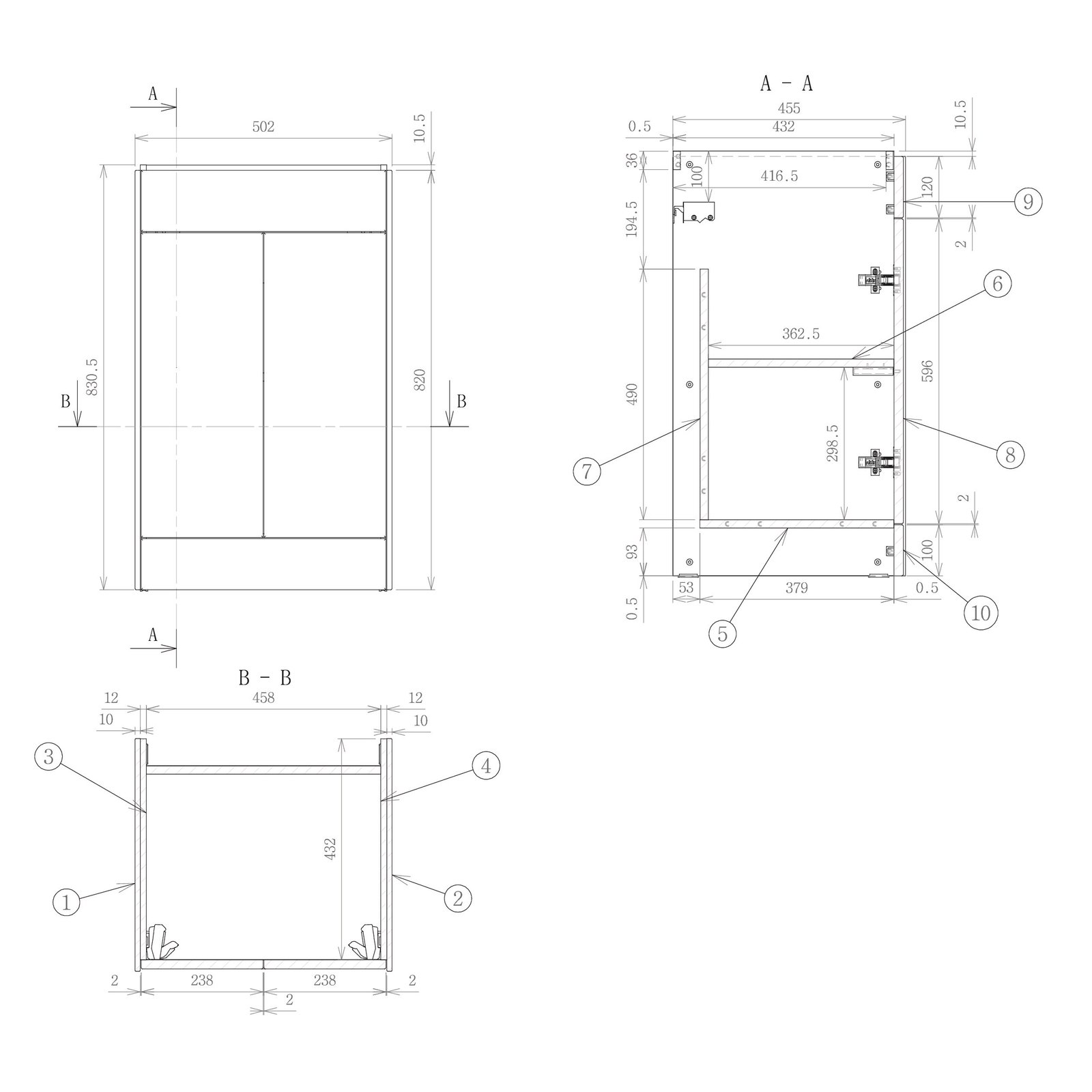 Eastbrook Chedworth 2 Door Floor Standing Vanity Unit With Basin - 500mm Wide - Natural Oak - Image 3