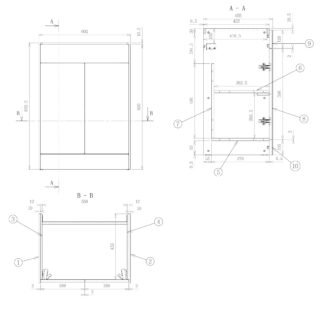 Eastbrook Chedworth 2 Door Floor Standing Vanity Unit With Square Basin - 600mm Wide - Natural Oak - Image 3