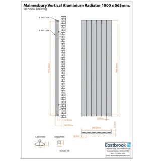 Eastbrook Malmesbury Aluminium Designer Radiator - Silver Effect - Image 10
