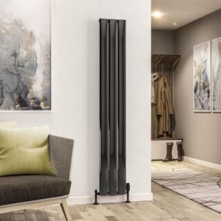Eastbrook Malmesbury Aluminium Designer Radiator - Black Effect - Image 2