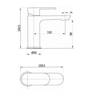 Eastbrook Elsted Basin Mixer Tap With Waste - Image 4