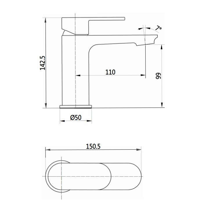 Eastbrook Elsted Basin Mixer Tap With Waste - Image 4