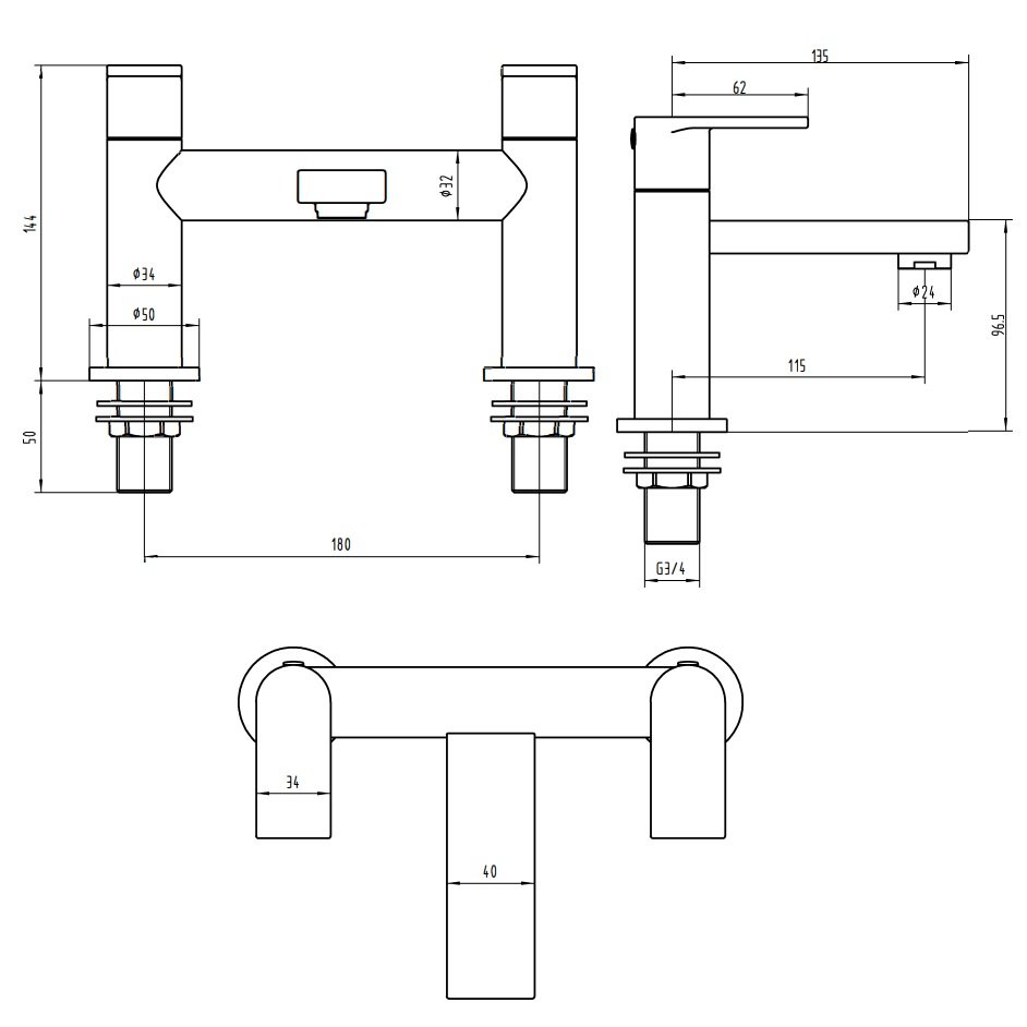 Eastbrook Westbury Bath Filler Tap - Image 4