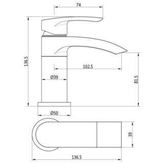 Eastbrook Alveston Swivel Mini Basin Mixer Tap With Waste - Image 3