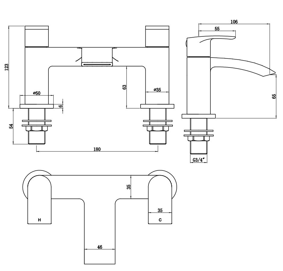 Eastbrook Alveston Bath Filler Tap - Image 4