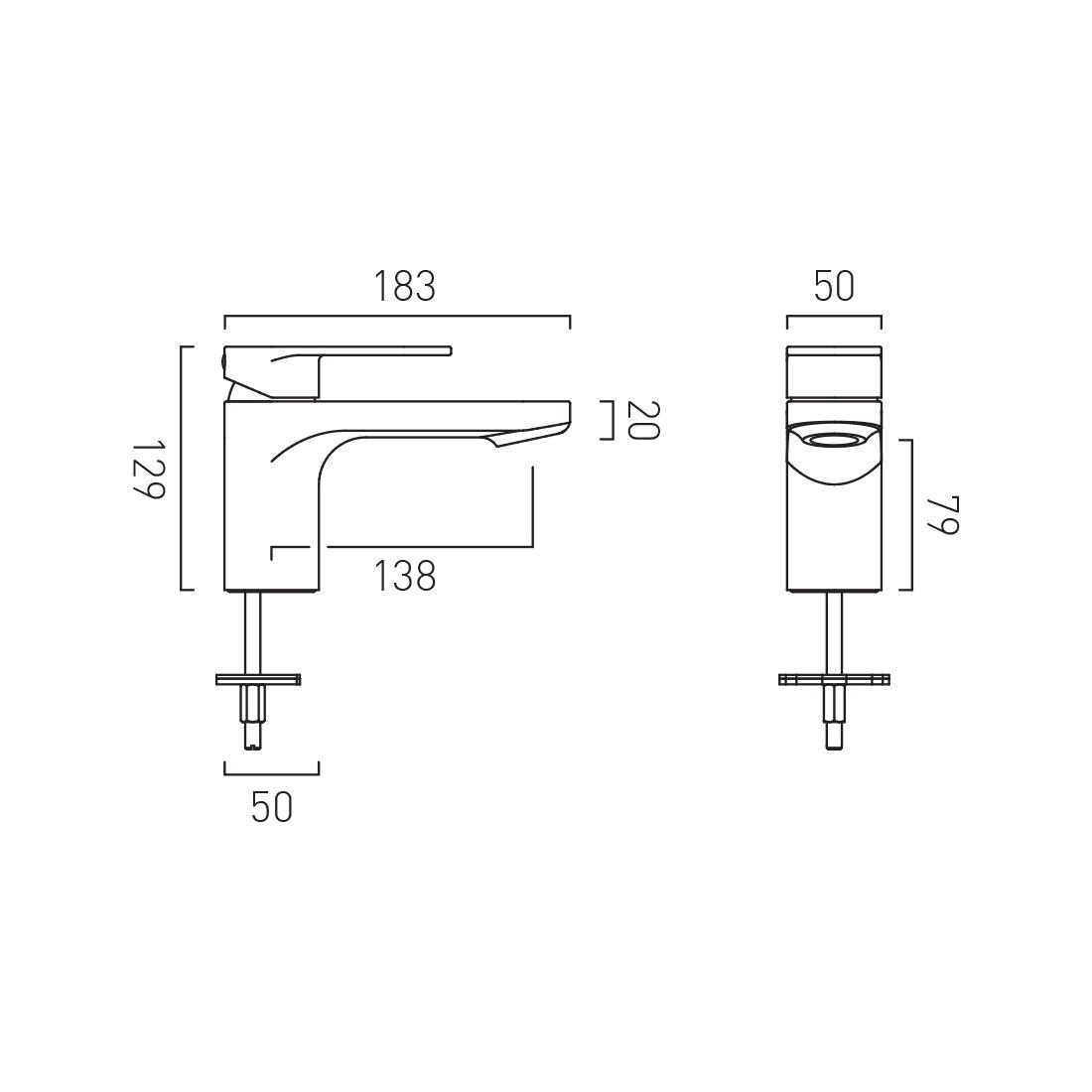 Vado Metiz Deck Mounted Mono Bath Filler - Chrome - Image 3