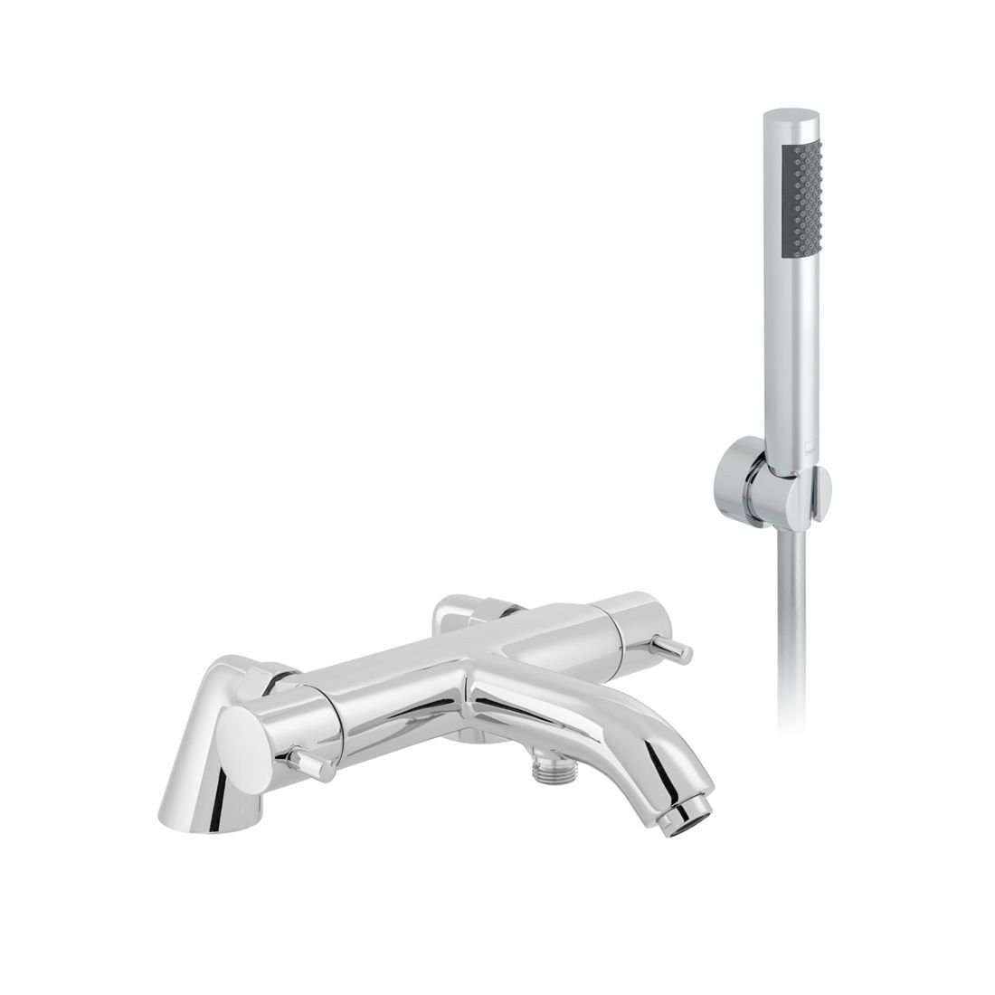 Vado Celsius Deck Mounted Thermostatic Bath Shower Mixer Tap - Chrome