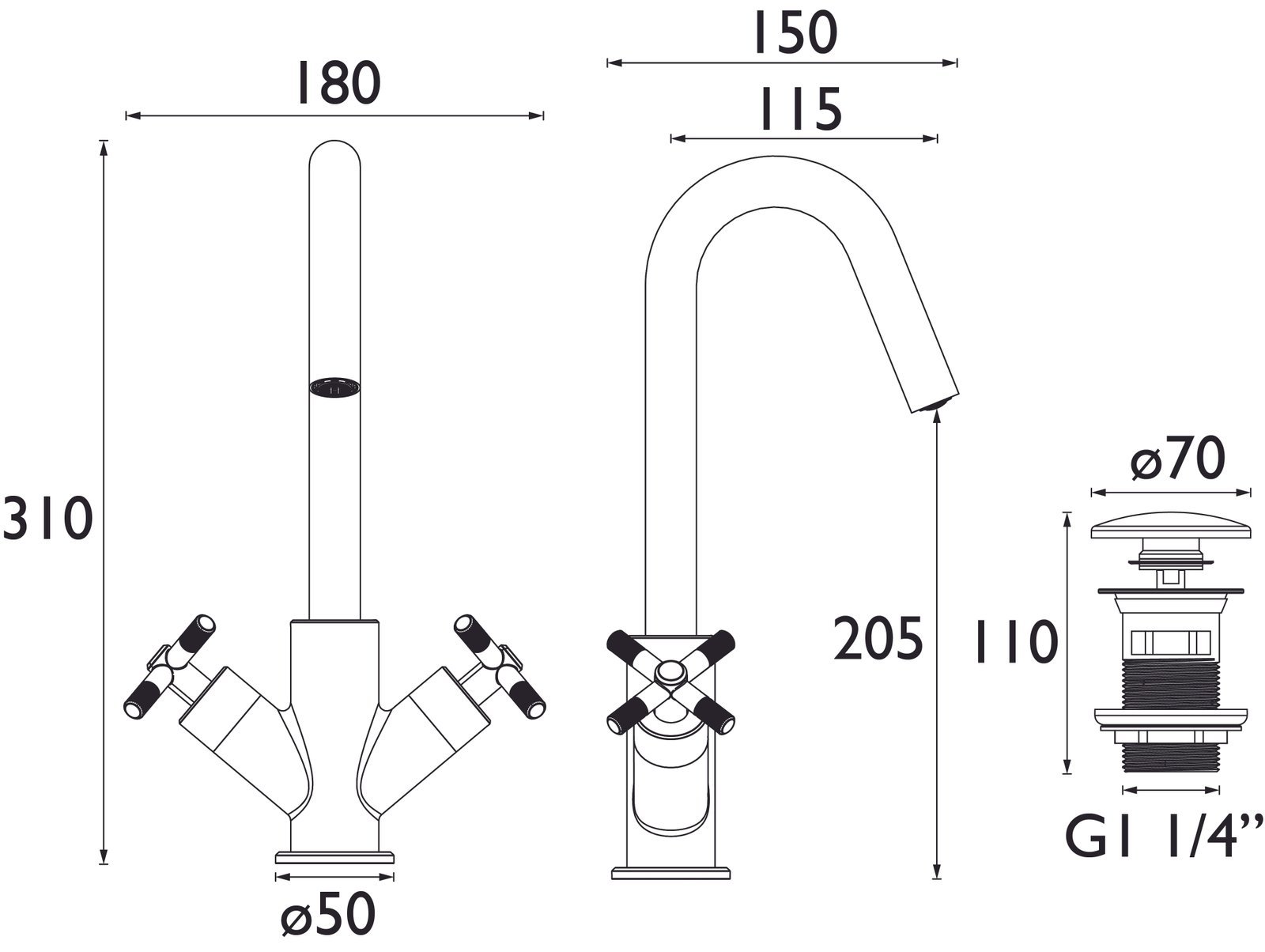 Bristan Cruzar Basin Mixer Tap - Image 2