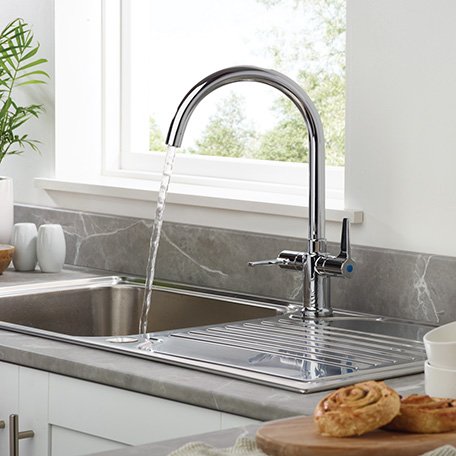 Bristan Design Utility Easyfit Lever Mono Kitchen Sink Mixer Tap - Chrome - Image 2