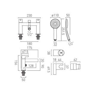 Vado Edit Bath Shower Mixer Tap - Chrome - Image 5