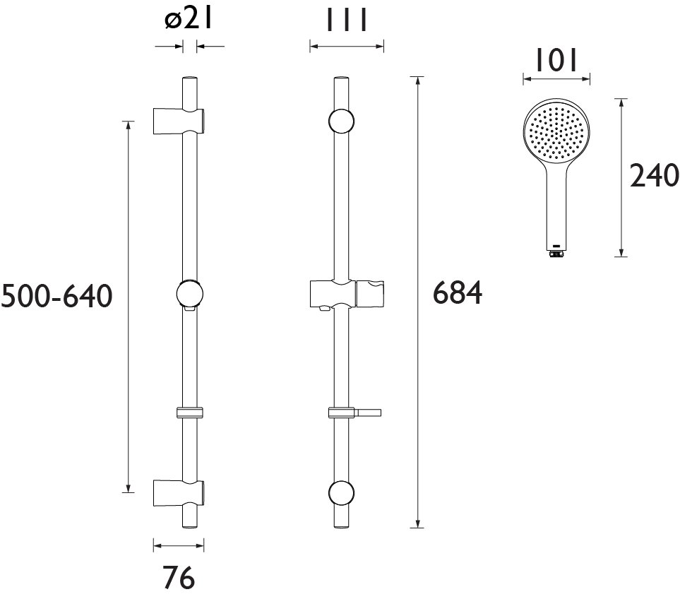 Bristan Single-function 6.0L Limited Rigid Riser Kit - Chrome - Image 2