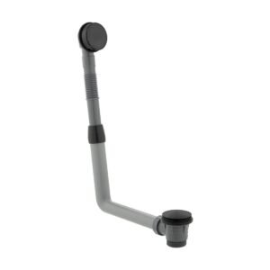 Vado Round Clic-Clac Bath Waste With Overflow - Brushed Black