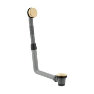 Vado Round Clic-Clac Bath Waste With Overflow - Brushed Gold