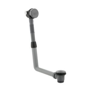 Vado Round Clic-Clac Bath Filler Waste With Overflow - Brushed Gunmetal