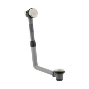 Vado Round Clic-Clac Bath Filler Waste With Overflow - Brushed Nickel