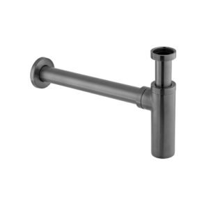 Vado Individual Round Bottle Trap - Brushed Gunmetal