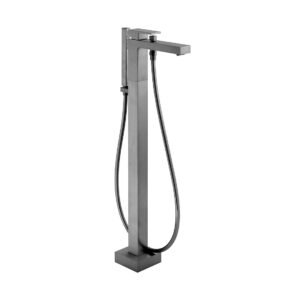 Vado Individual Notion Freestanding Bath Shower Mixer Tap With Kit - Brushed Gunmetal