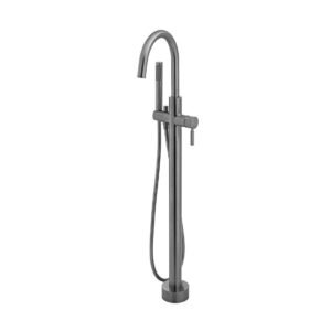 Vado Individual Origins Floor Standing Bath Mixer Tap With Shower Kit - Brushed Gunmetal