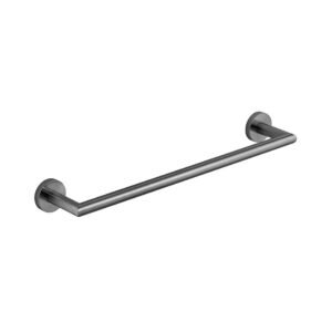 Vado Individual Spa Towel rail With knurled Accents – 450mm Long - Brushed Gunmetal