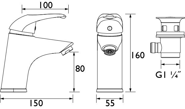 Bristan Java Basin Mixer Tap with Clicker Waste - Chrome - Image 2